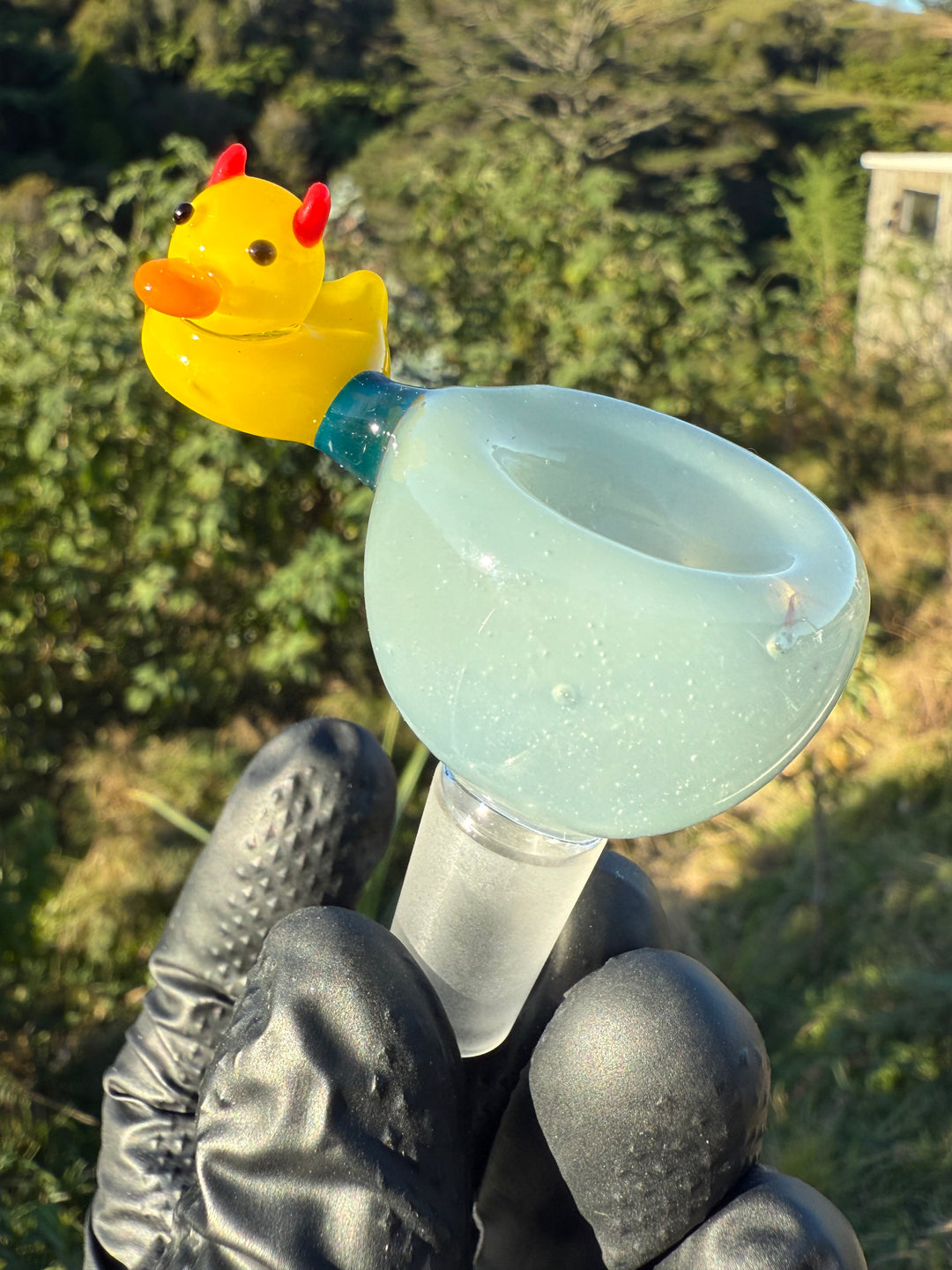 Waffle Glass Slide - Duck Handle