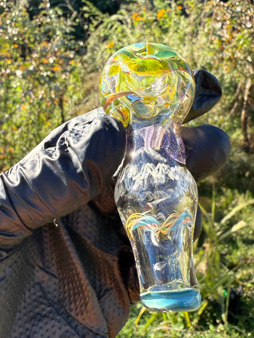 Green Thumb Bob Glass Spoon - Clear/Multicoloured #5