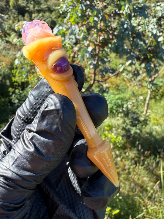 Jamie Clement Brain Poker - Gold Amethyst/Light Topaz