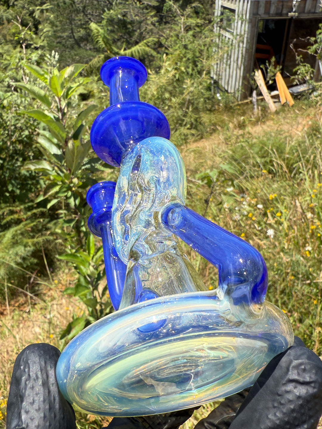 Uzzi Glass Mine Swiss Dumper - Blue Cheese/Silver Fumed