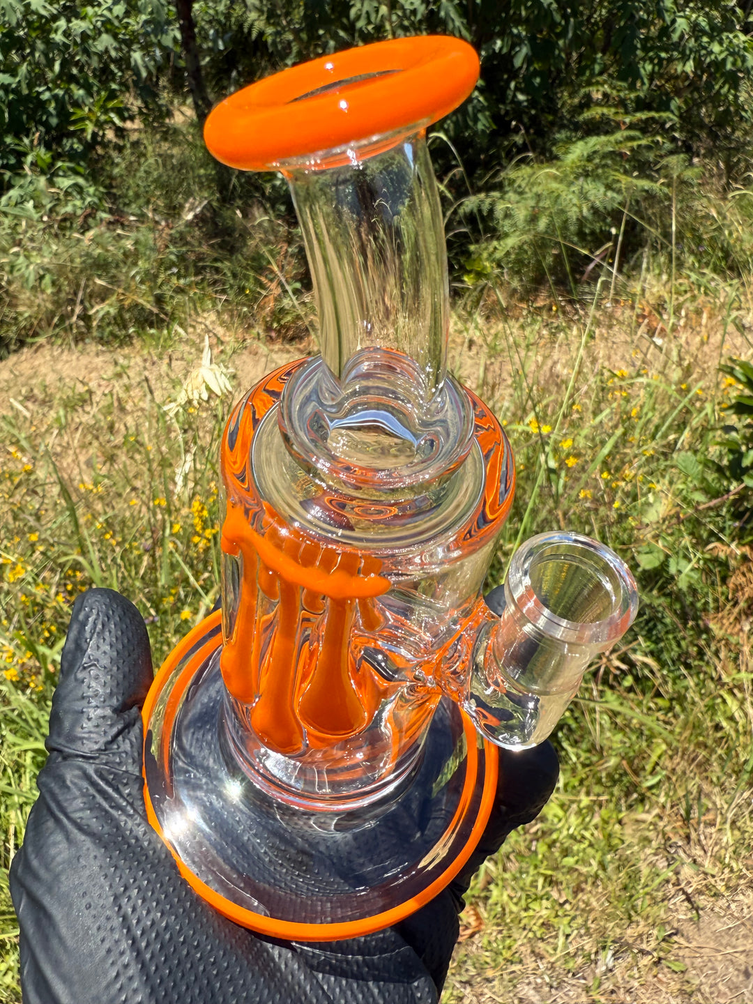 Uzzi Glass Drip Jammer Two Hole Perc - Lava