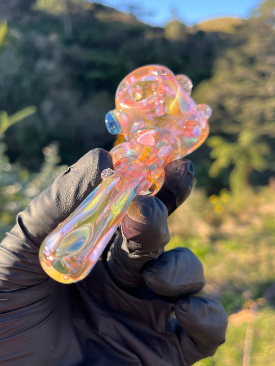 Jargo Glass Harlequin Hammer - Gold Fume/Coloured Dots