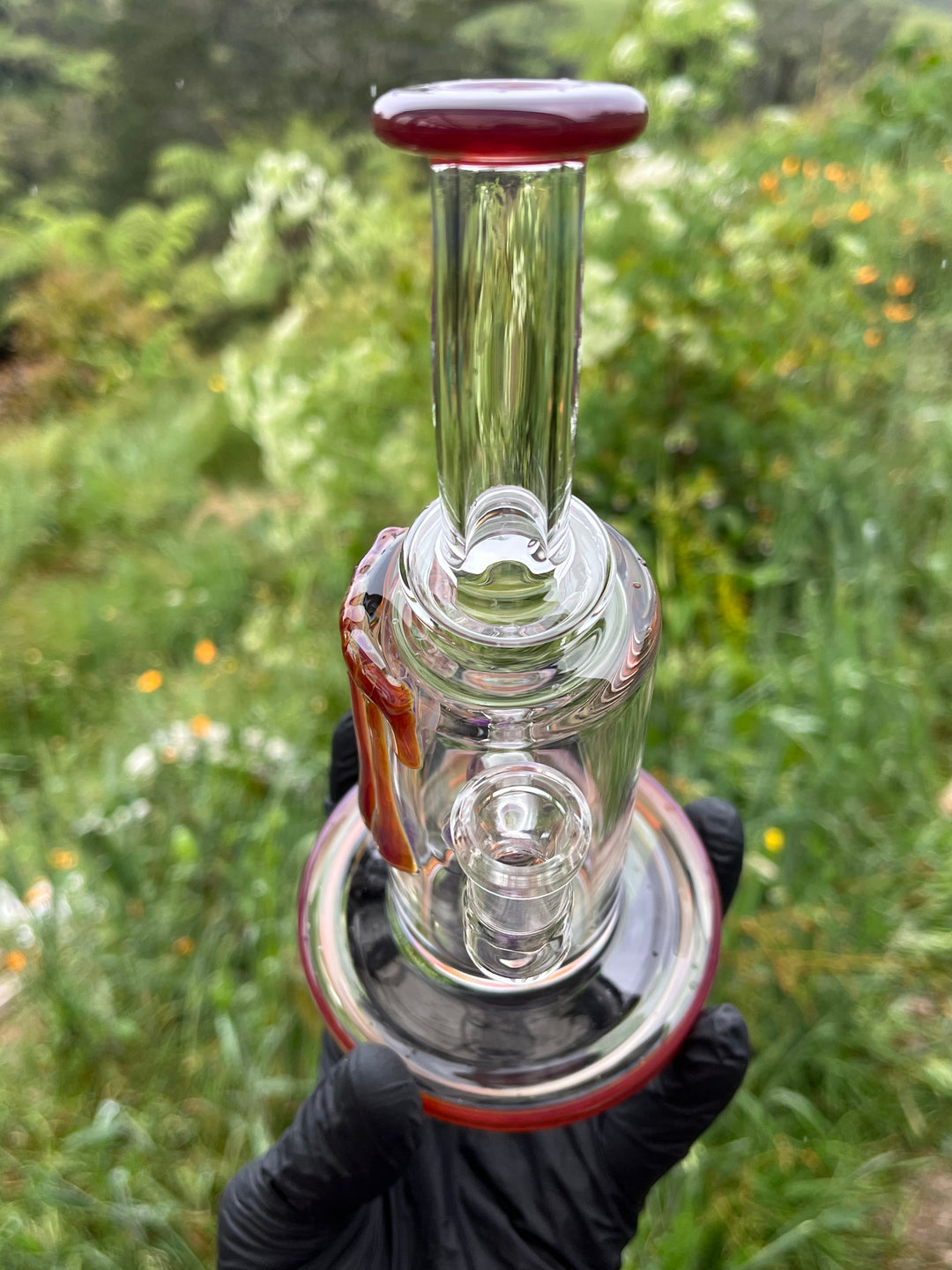 Uzzi Glass Drip Jammer Two Hole Perc - Amber Purple