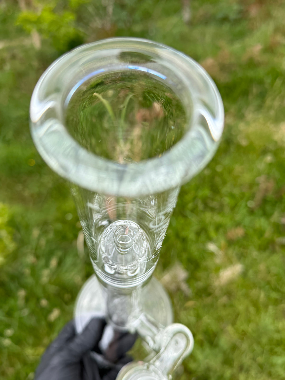 Empirical Glass Grill Perc Tube With Trashcan/Slide - Clear