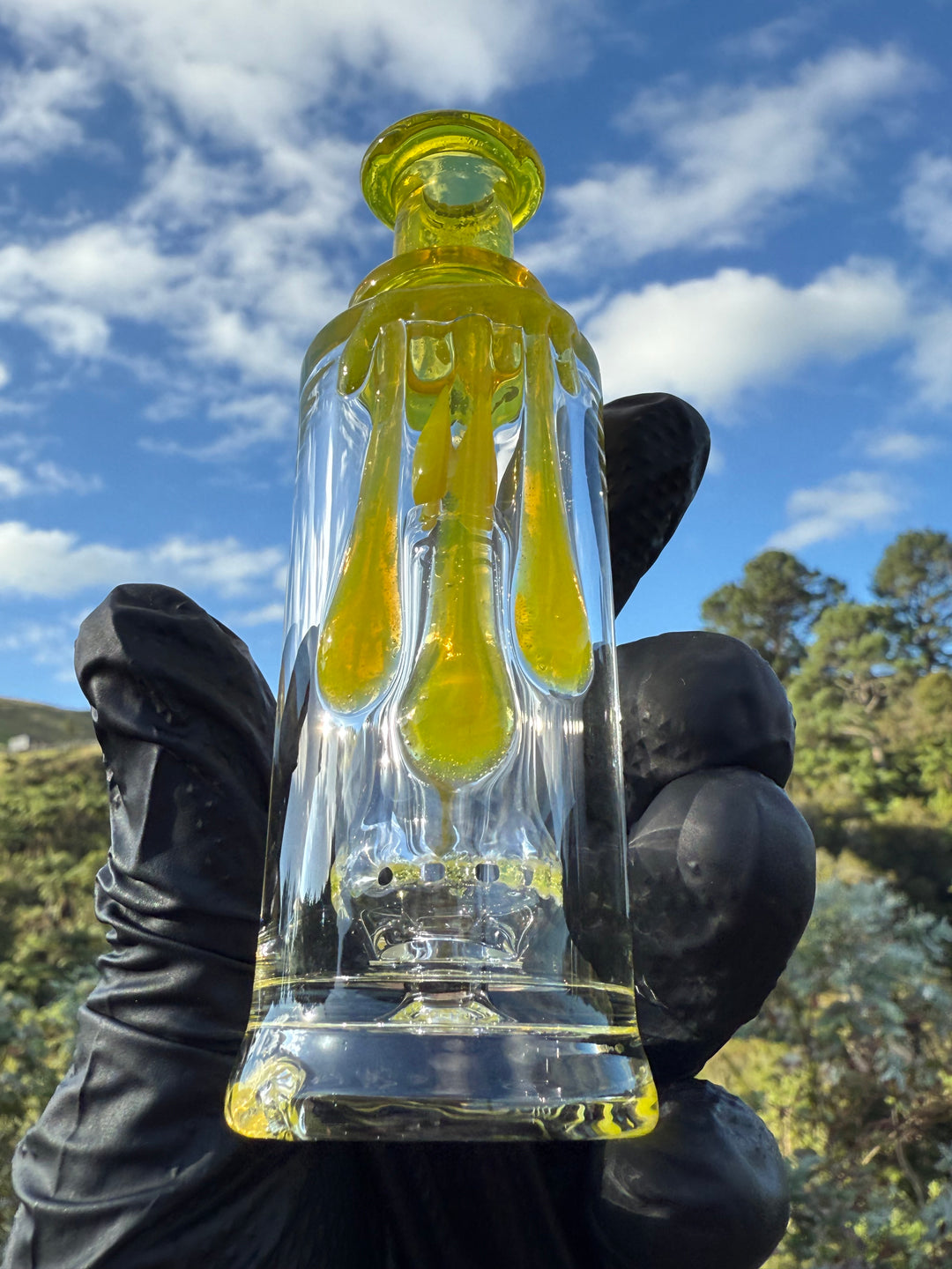 Uzzi Glass Puffco Drip Jammer  - Yellow Opal