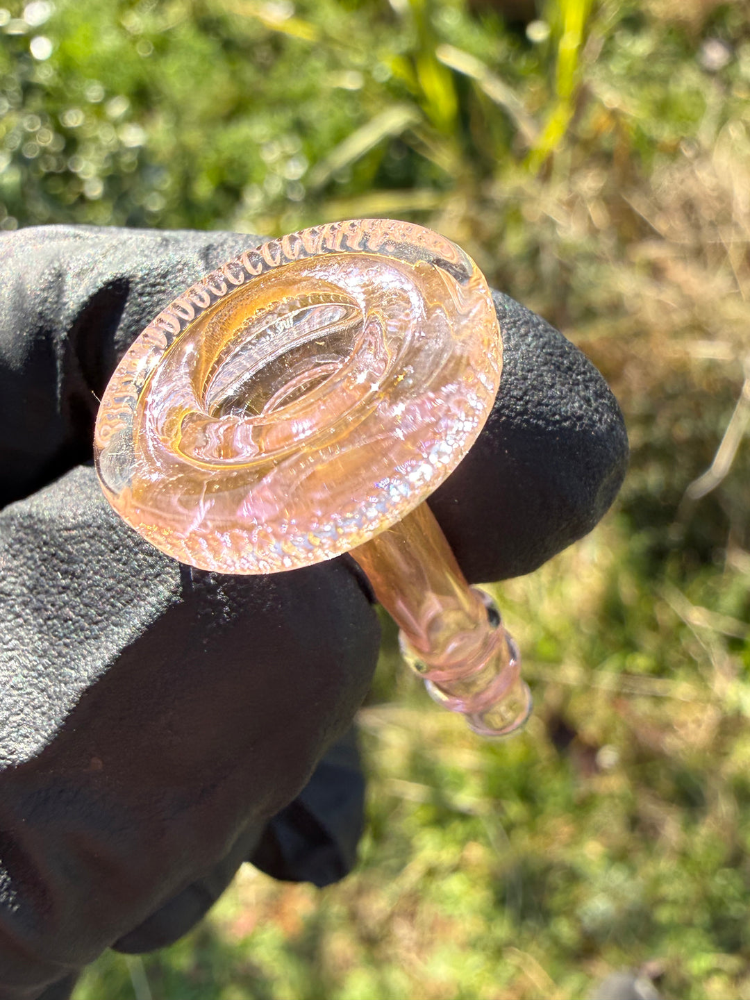 Yeti Glass Puffco Peak Dry Top/Joystick Set - Gold Fumed #1