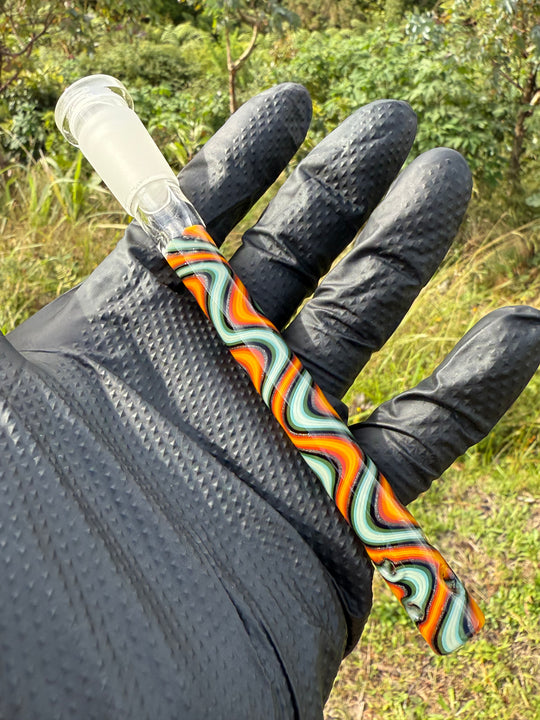 Jamie Clement Glass Collaboration Downstem - Fire And Ice