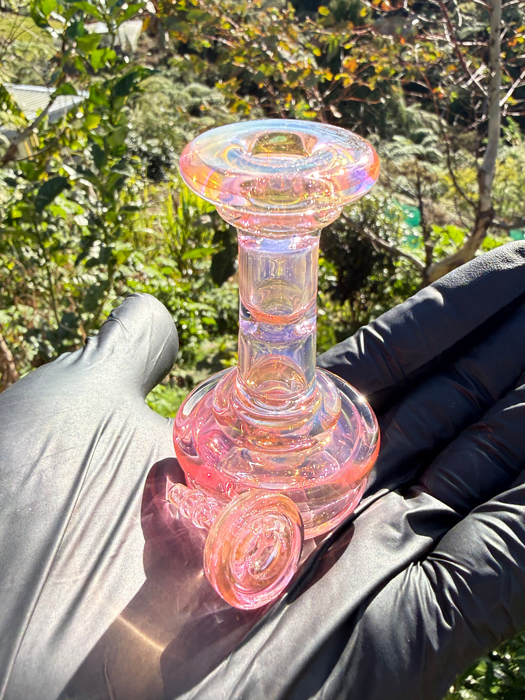 Yeti Glass Puffco Peak Dry Top/Joystick Set - Gold Fumed #2