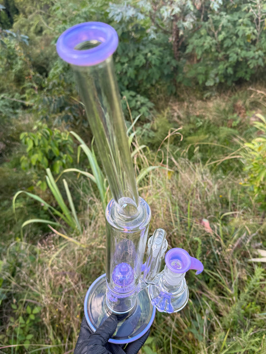 Uzzi Glass Stemline To Imperial Bent Neck Tube - Pink Slyme