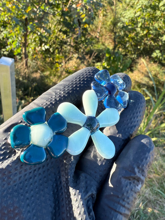 Waffle Glass Necklace - Flowers