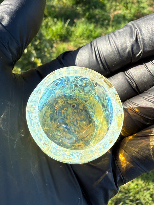 Jims Glass Blowing Chaos Chop Glass - Silver Fumed