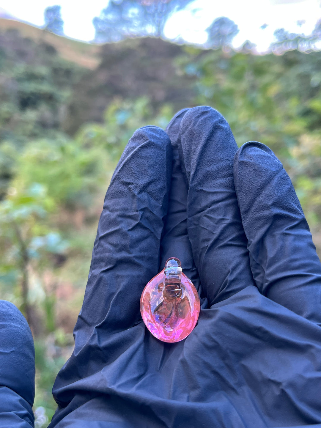 Jims Glass Blowing Small Pendant #1 - 14kt Gold Fumed