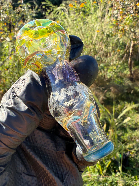 Green Thumb Bob Glass Spoon - Clear/Multicoloured #5