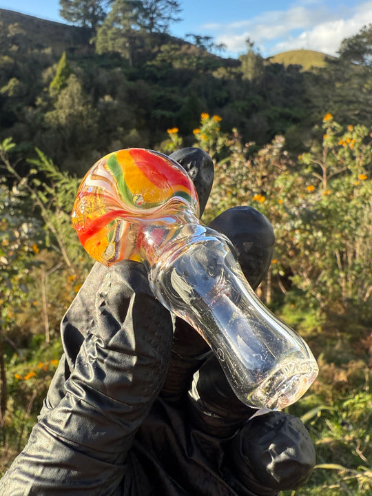 Green Thumb Bob Glass Spoon - Clear/Multicoloured #2