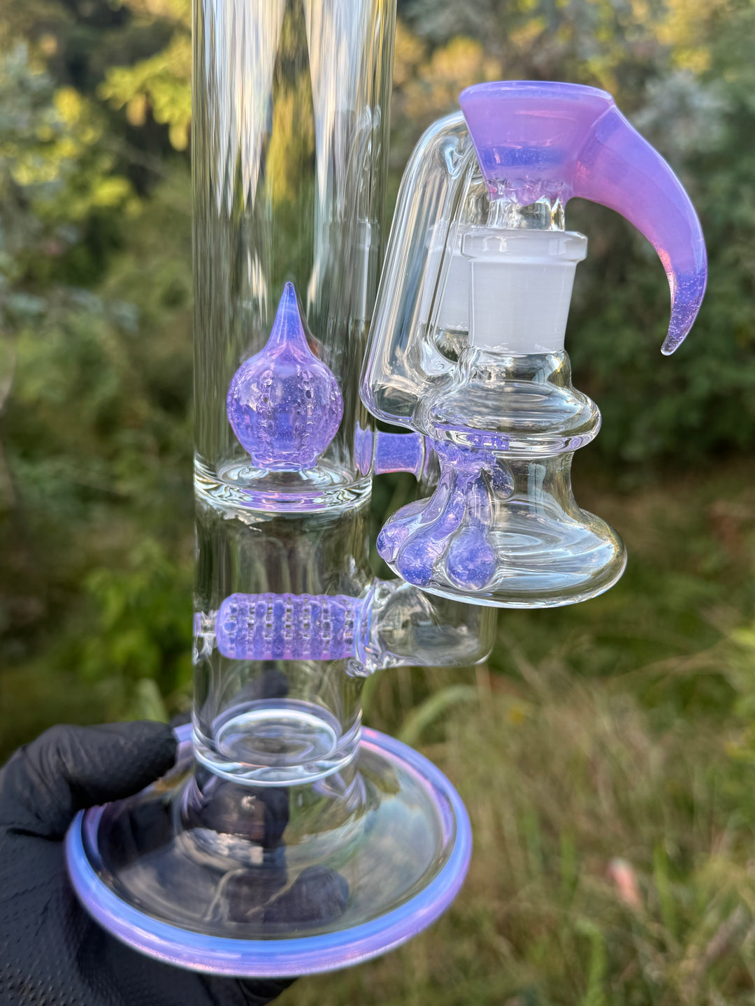 Uzzi Glass Stemline To Imperial Bent Neck Tube - Pink Slyme