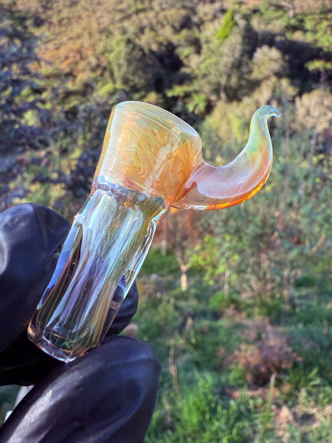 Jims Glass Blowing 14mm Slide - Gold Fumed/Clear