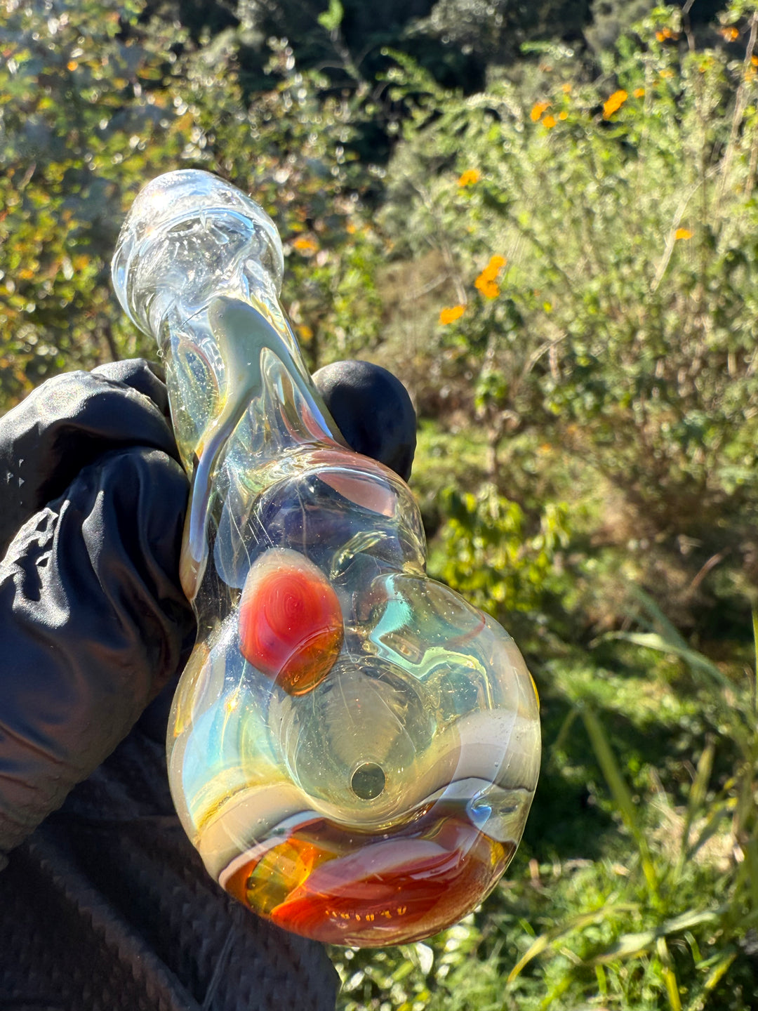 Green Thumb Bob Glass Spoon - Clear/Multicoloured #4
