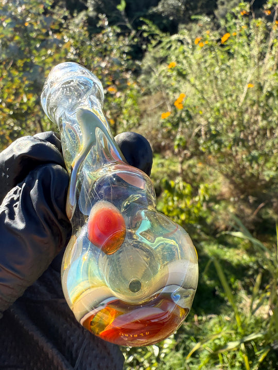 Green Thumb Bob Glass Spoon - Clear/Multicoloured #4