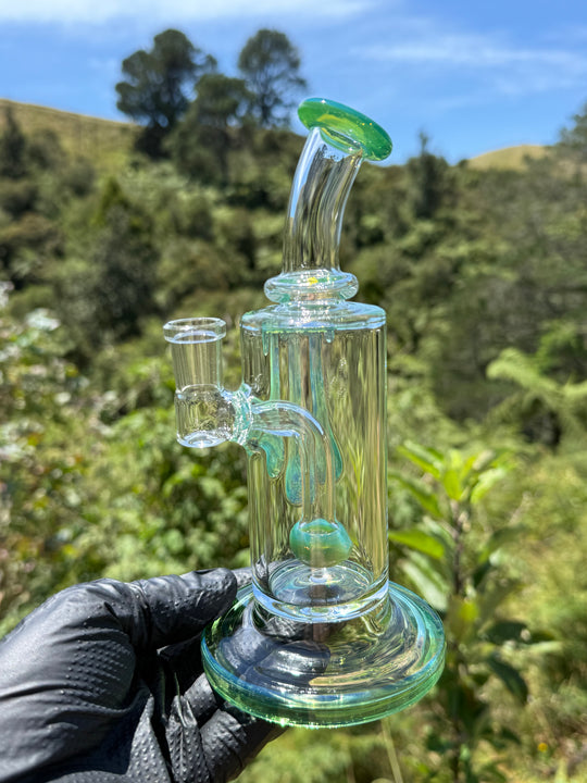 Uzzi Glass Drip Jammer Two Hole Perc - Green Energy