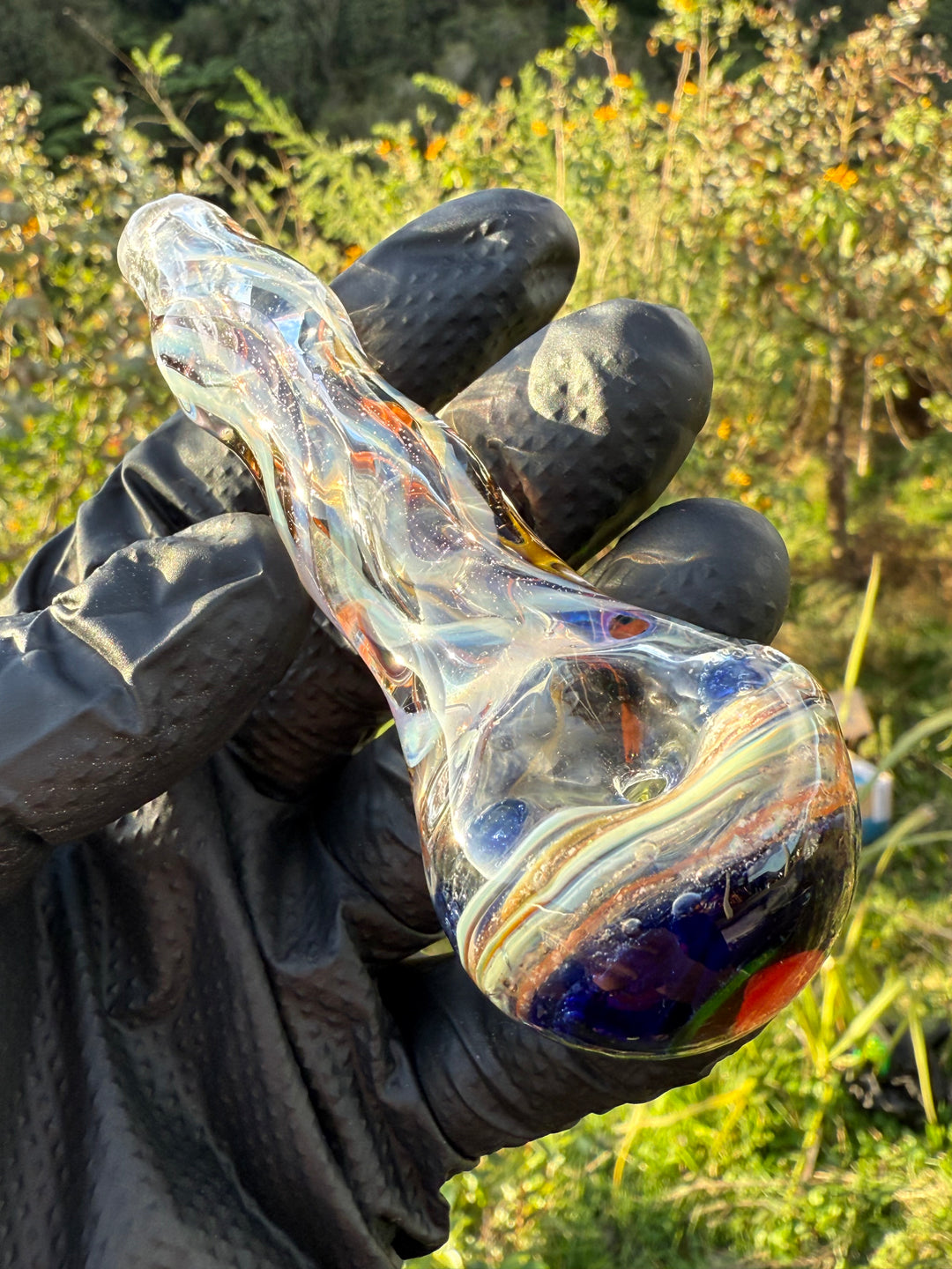 Green Thumb Bob Glass Spoon - Clear/Multicoloured #3