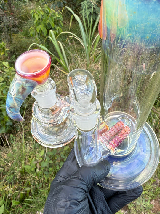 Uzzi Glass Double Stemline Set - Silver Fumed/Lokisdipity