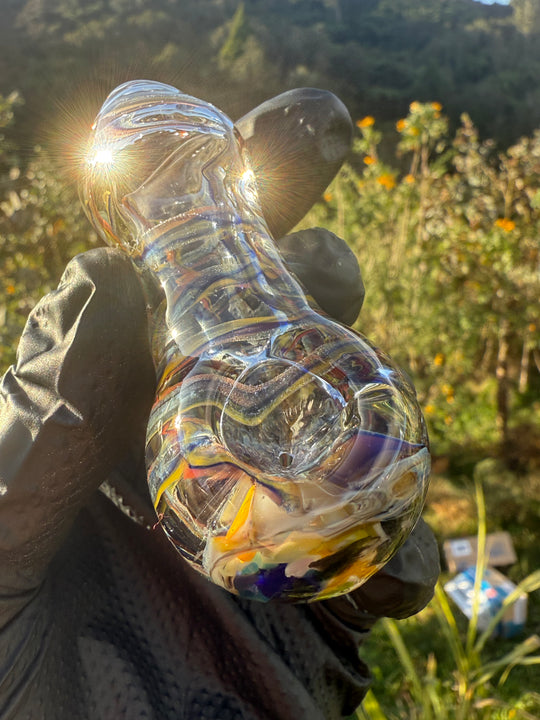 Green Thumb Bob Glass Spoon - Clear/Multicoloured #1