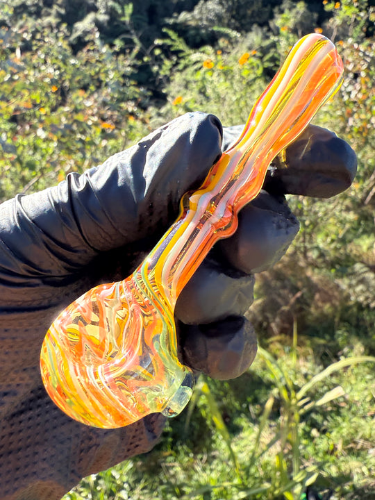 Green Thumb Bob Glass Spoon - Multicoloured/Lines #1