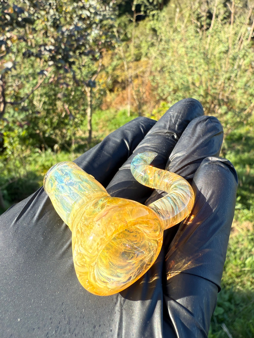 Jims Glass Blowing 18mm Chaos Horned Slide - Silver Fumed