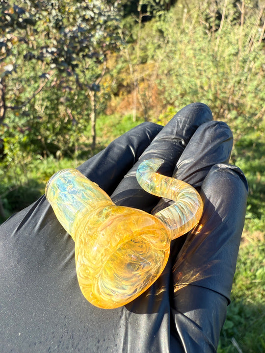 Jims Glass Blowing 18mm Chaos Horned Slide - Silver Fumed