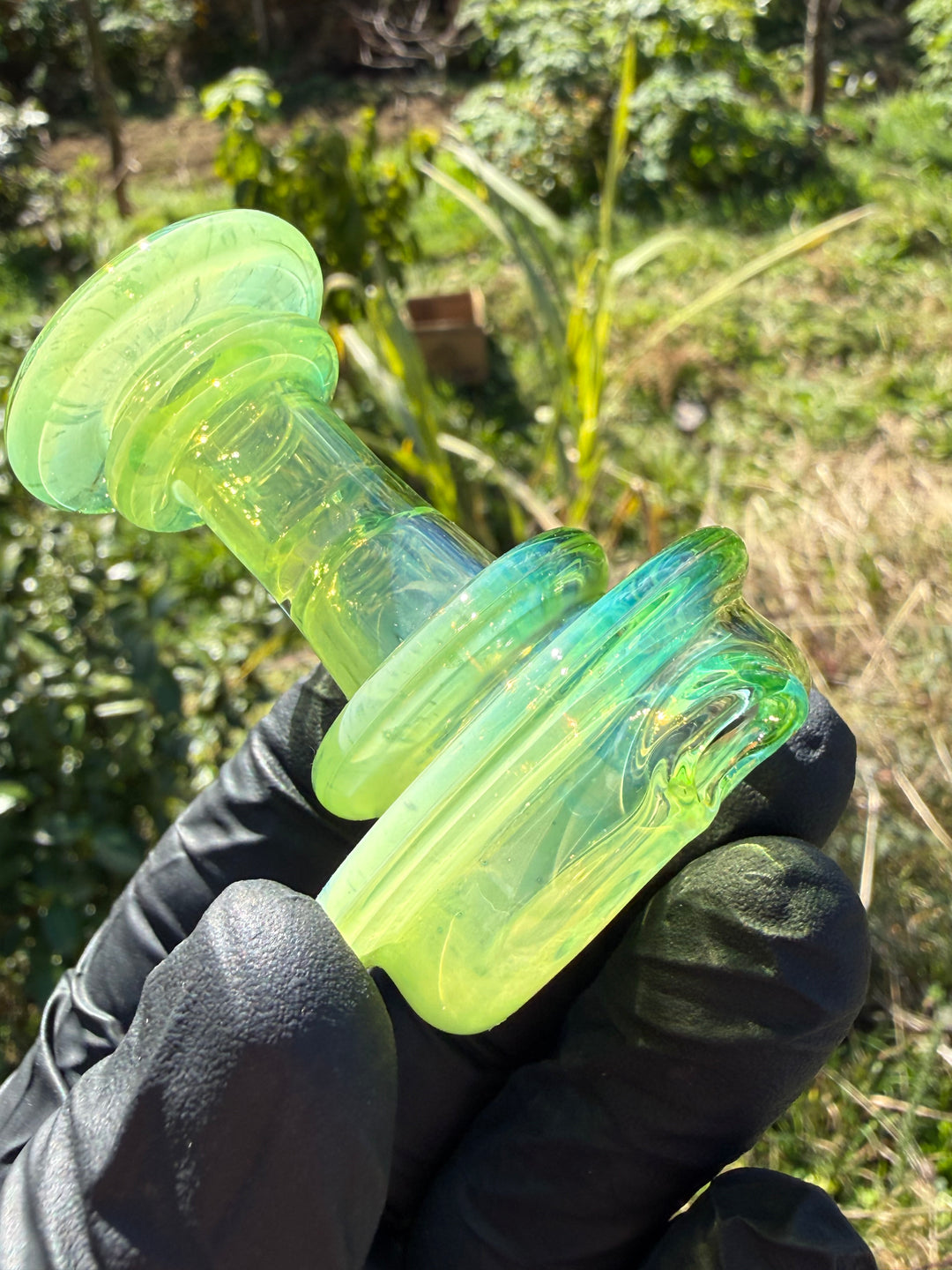 Yeti Glass Puffco Peak Dry Top/Joystick Set - Green Slyme