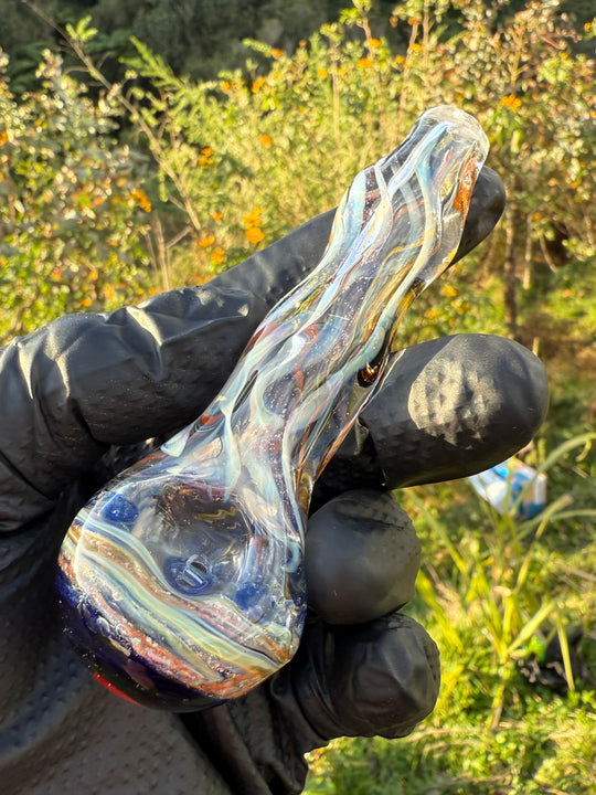 Green Thumb Bob Glass Spoon - Clear/Multicoloured #3
