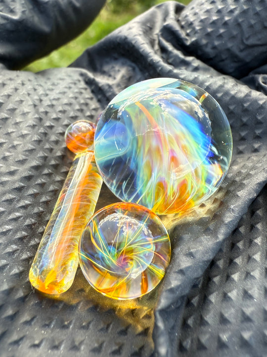 Polar Glass Terp Slurper Set With Opal - Fumed