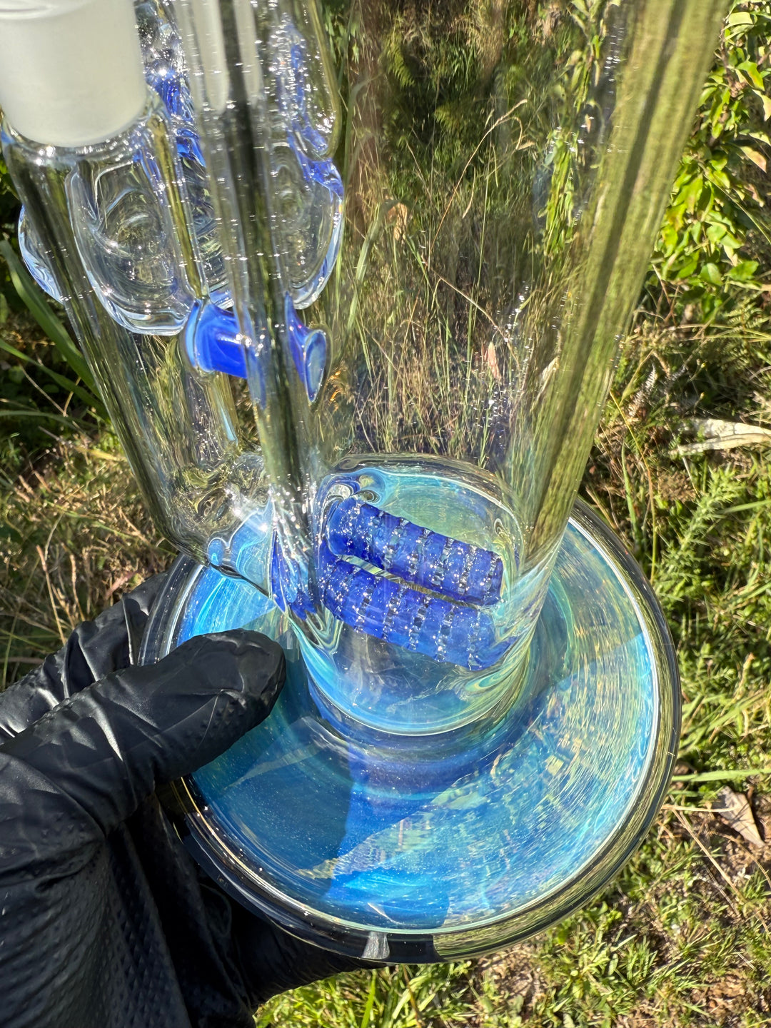 Uzzi Glass Double Stemline Set - Silver Fumed/Sonic