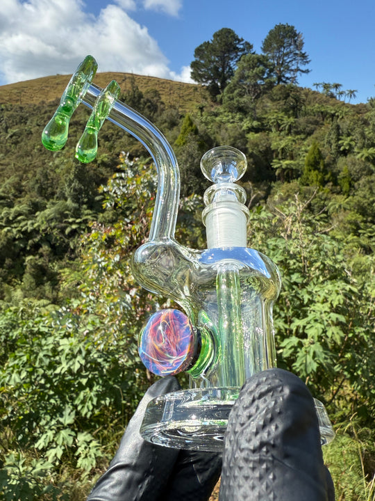 Beerglass Chaos Medallion Drip Mini Rig - Lime/Multicoloured