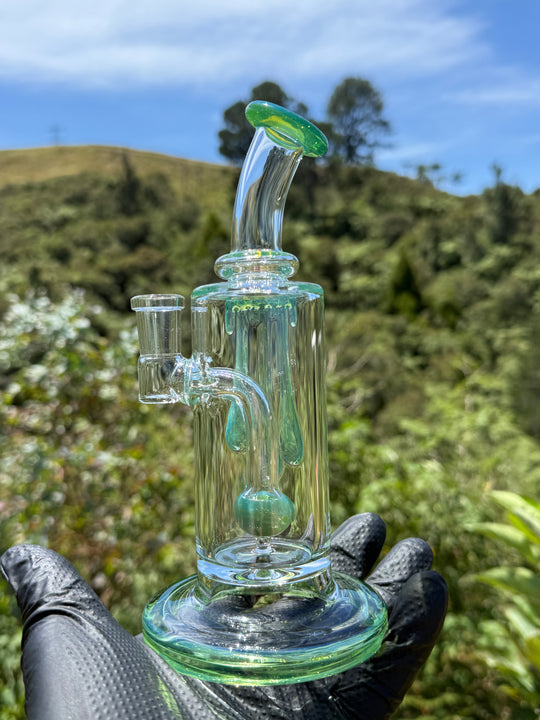 Uzzi Glass Drip Jammer Two Hole Perc - Green Energy