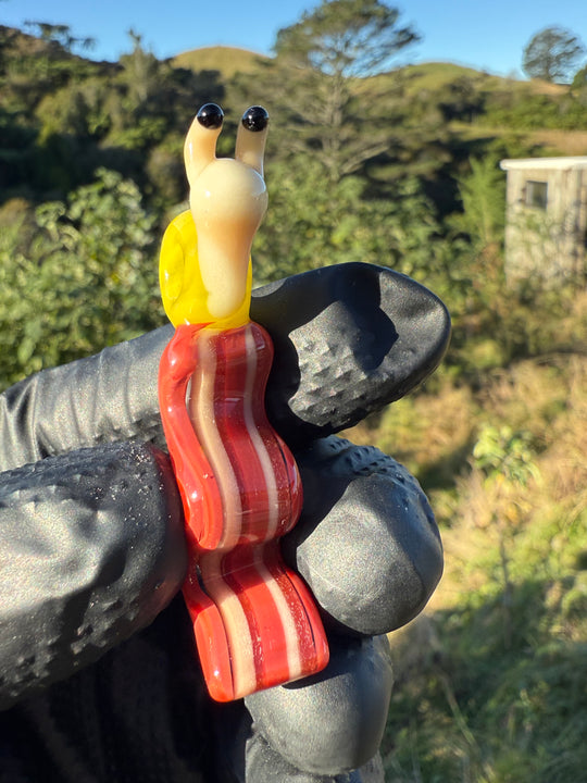 Waffle Glass Pendant - Snail On Bacon