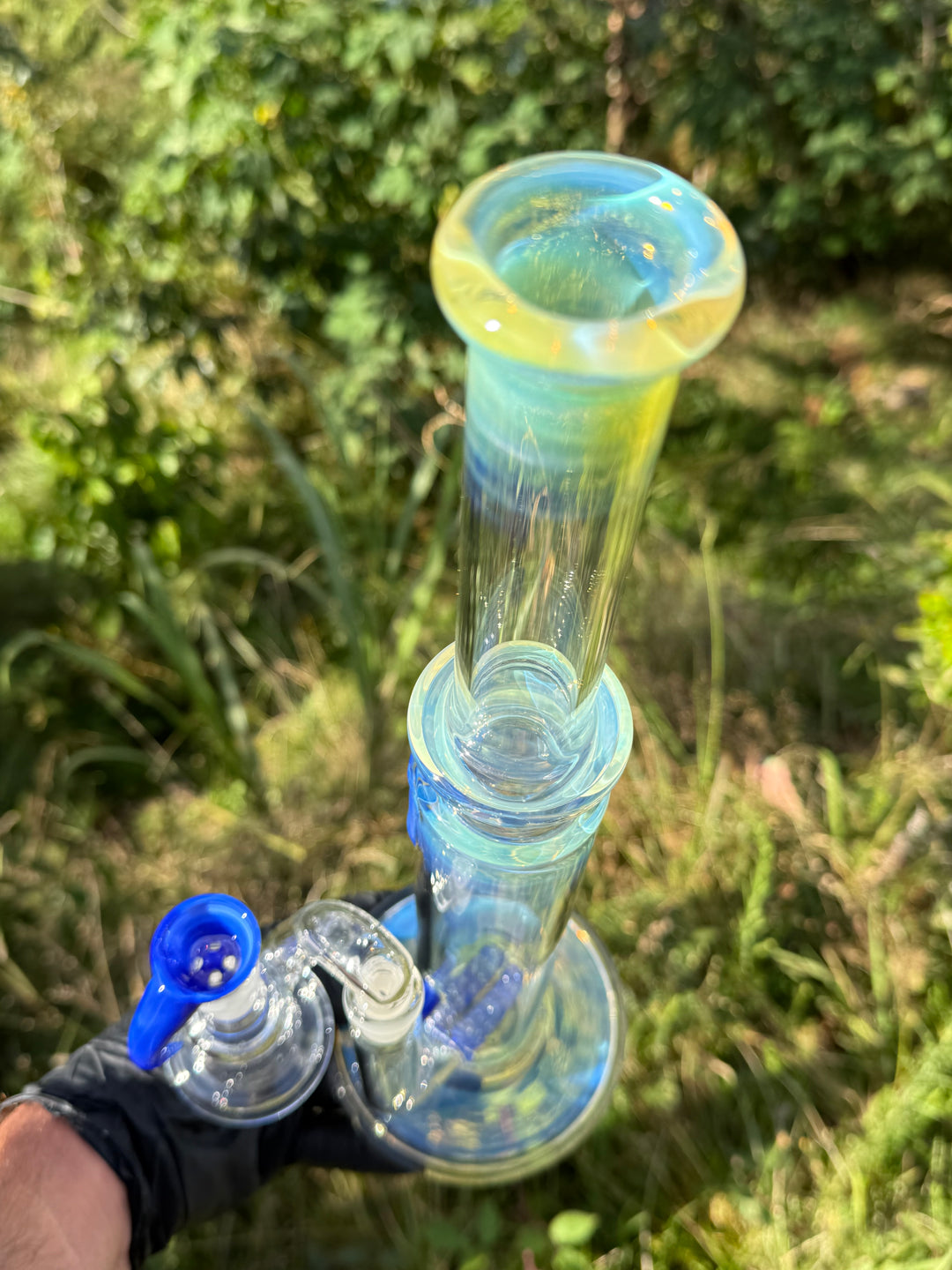 Uzzi Glass Double Stemline Set - Silver Fumed/Sonic