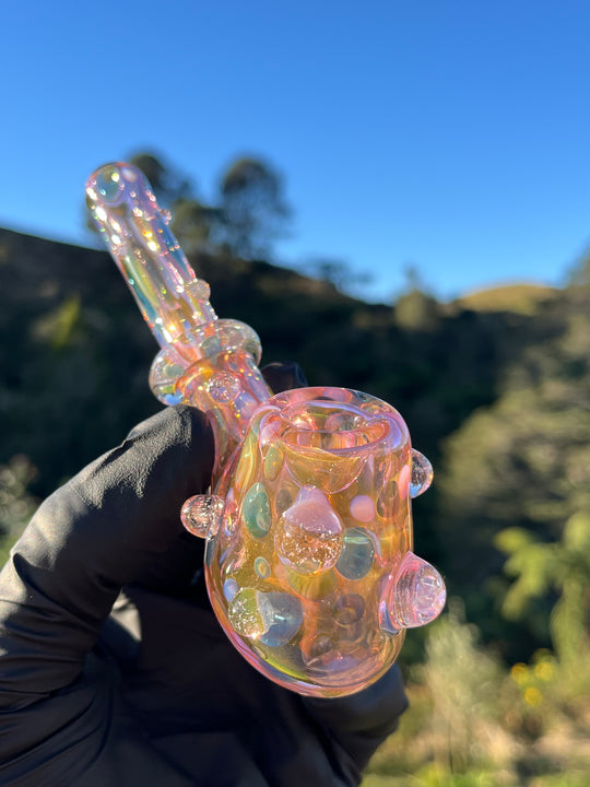 Jargo Glass Harlequin Hammer - Gold Fume/Coloured Dots