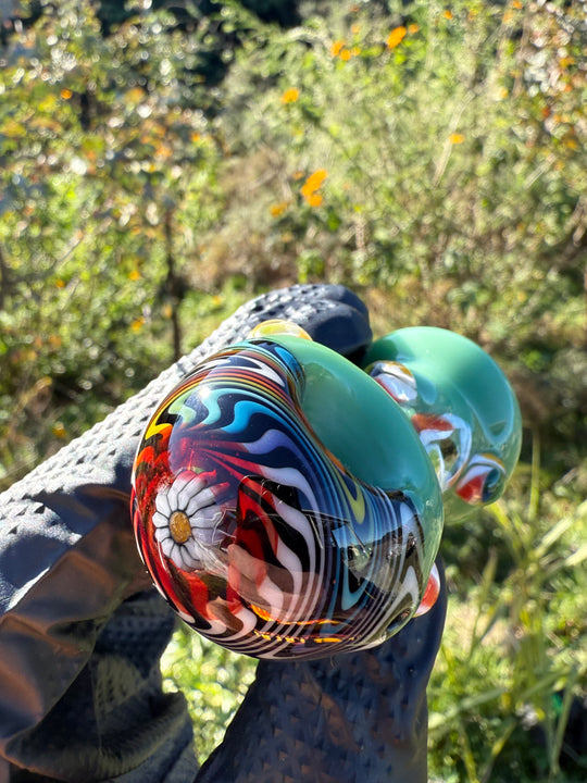 Green Thumb Bob Glass Spoon - Multicoloured/Wigwags #3