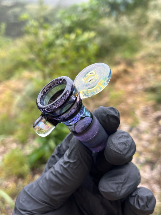 Empirical Glass Slide 18mm Fully Worked Encalmo Fumicello Opal - Purple Lollipop/Blue Dream/Jet Black