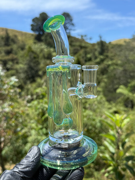 Uzzi Glass Drip Jammer Two Hole Perc - Green Energy