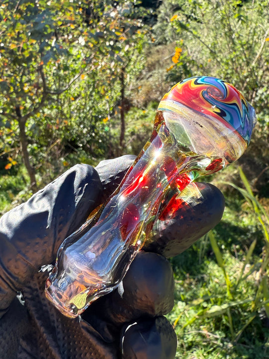 Green Thumb Bob Glass Spoon - Clear/Wigwag #2