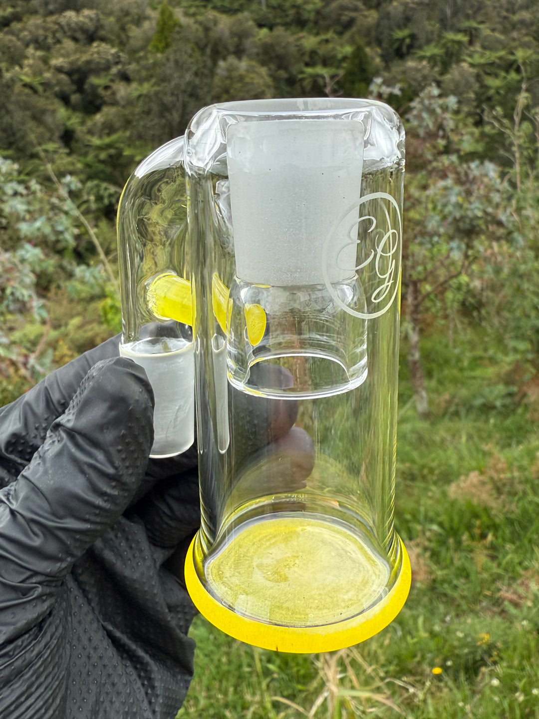 Empirical Glass Grill Perc Tube With Trashcan/Slide - Pineapple Juice/White Saturn