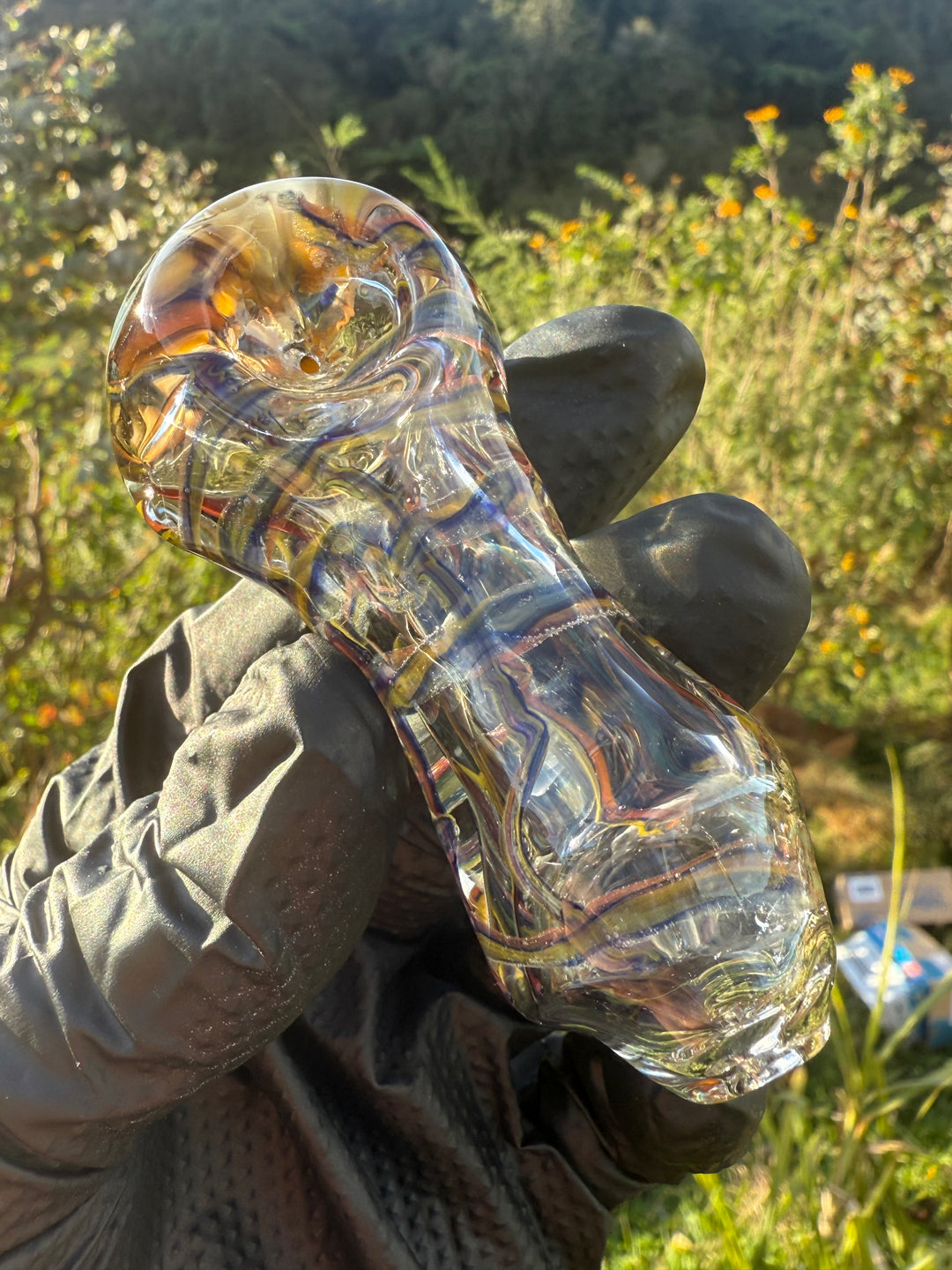 Green Thumb Bob Glass Spoon - Clear/Multicoloured #1
