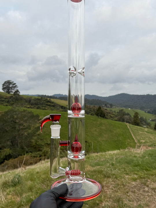 2K Double Inline To Double 360 Imperial Perc With Slide - Red Elvis