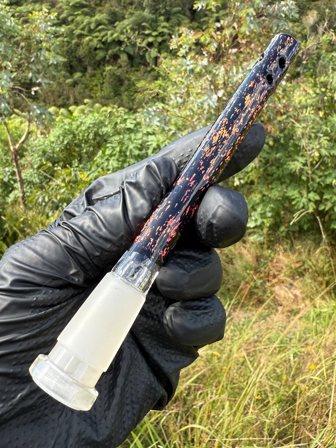 Jamie Clement Glass Collaboration Downstem - Black/Dichro #1