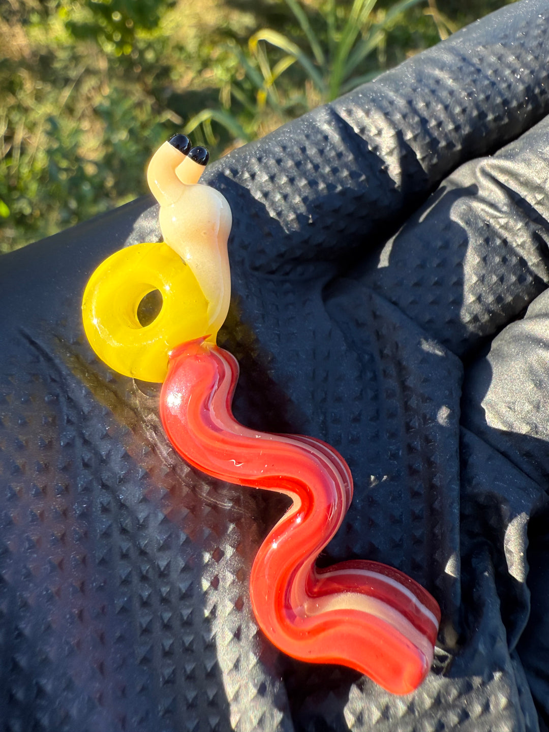 Waffle Glass Pendant - Snail On Bacon
