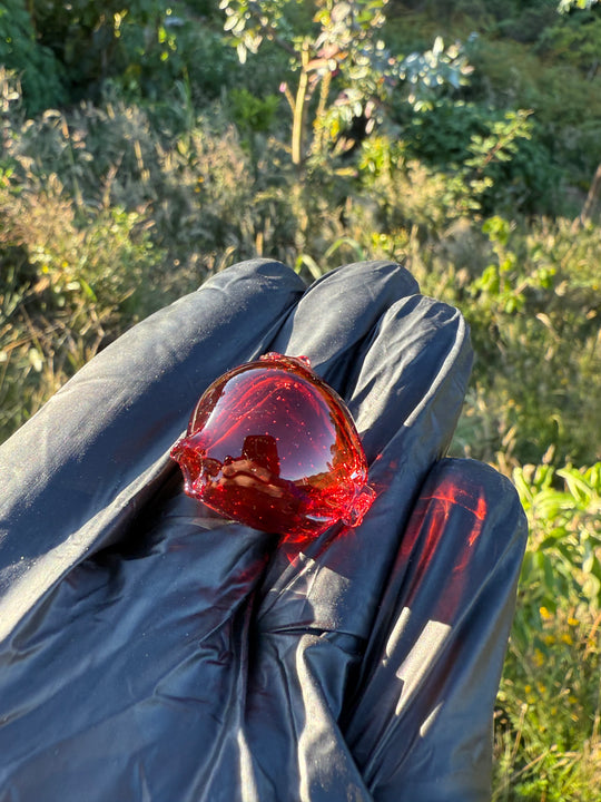 Wyrdglass Popped Balloon Pendant - Pomegranate