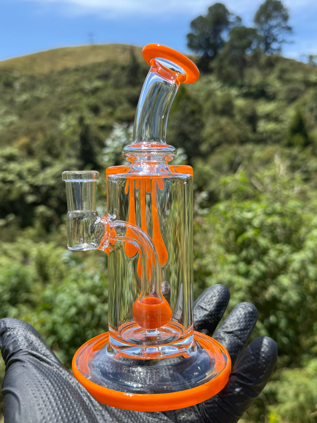 Uzzi Glass Drip Jammer Two Hole Perc - Lava