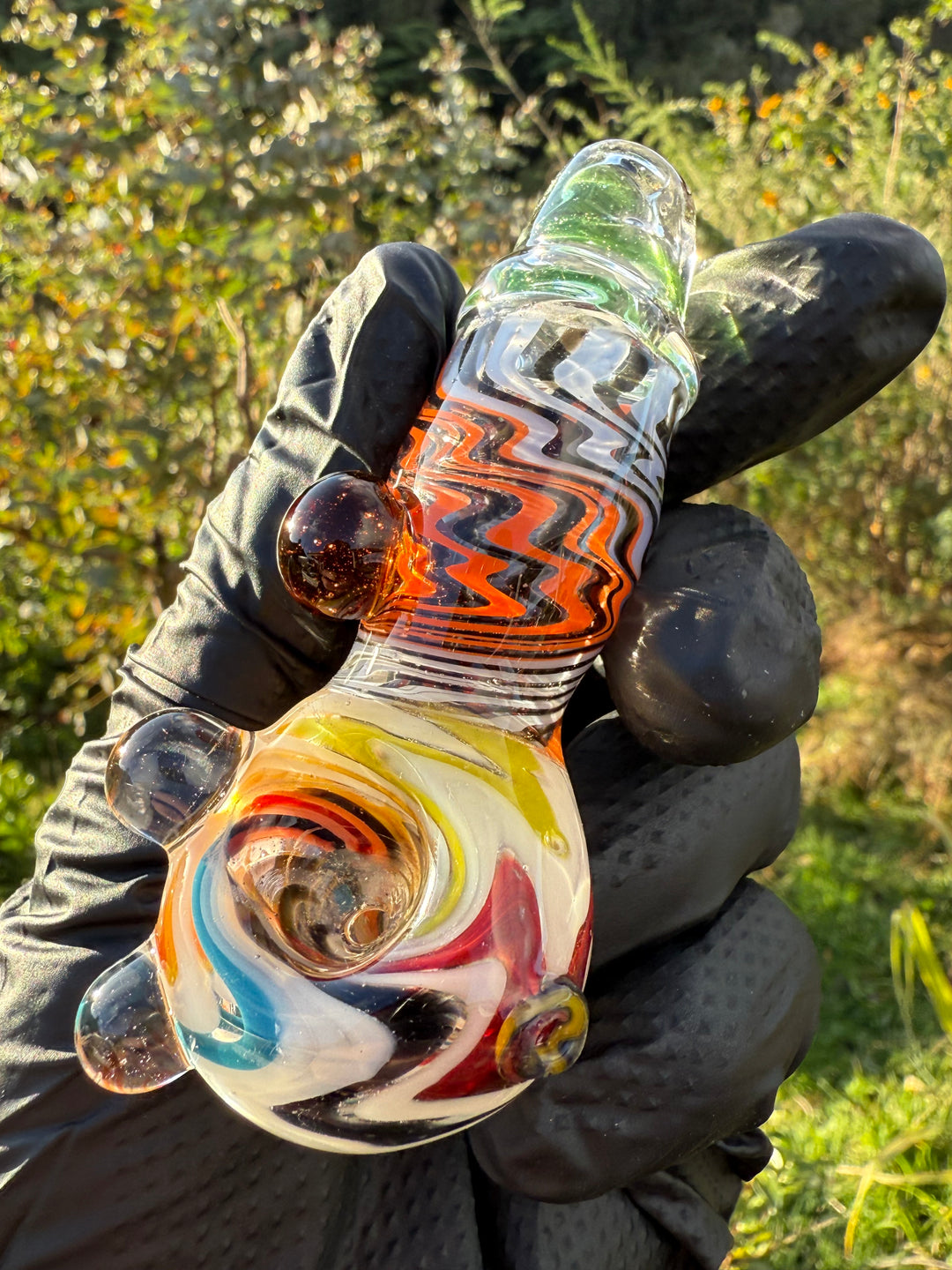 Green Thumb Bob Glass Spoon - Multicoloured/Wigwags #1
